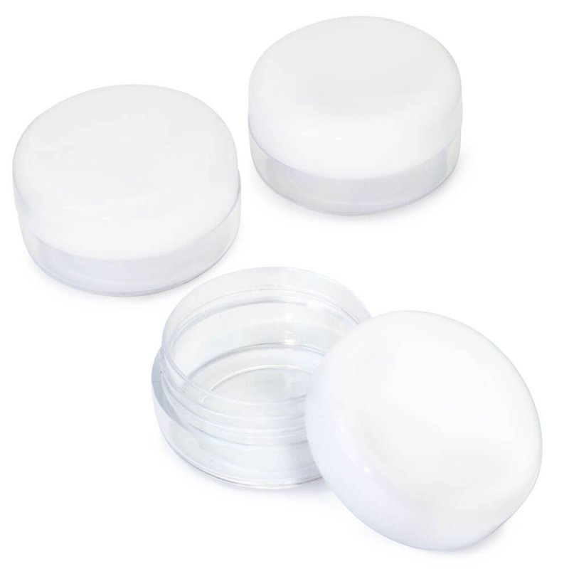 Tarrito 3 ml transparente con tapa blanca