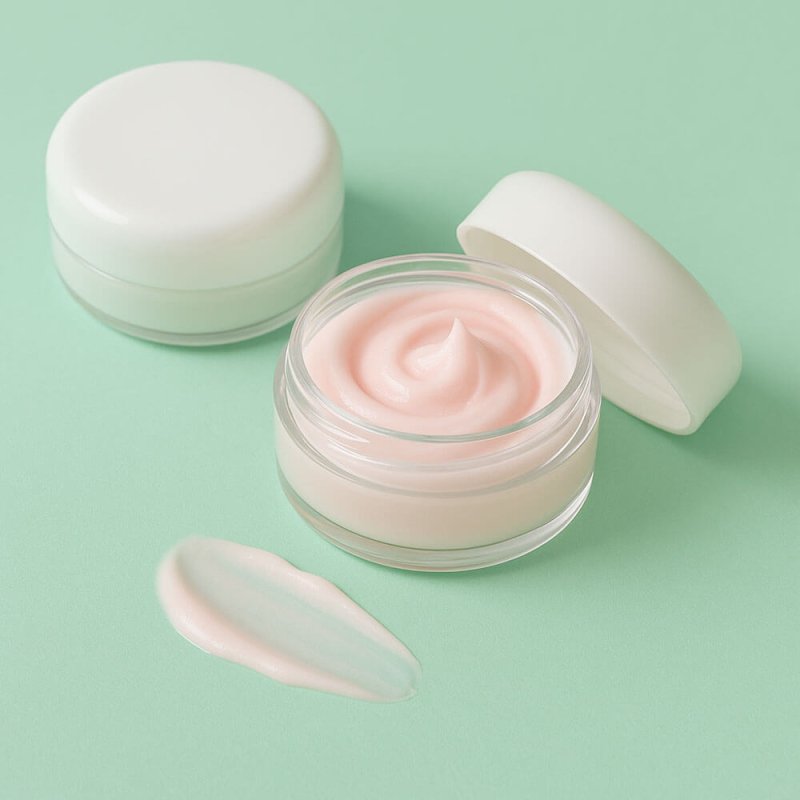 Mini tarro 3 ml transparente con tapa blanca para cremas