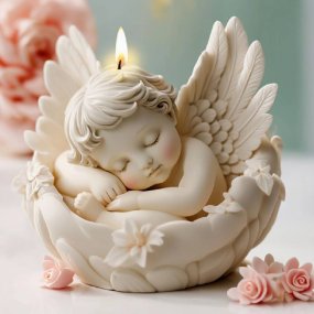 Molde anjinho com asas encolhido