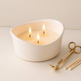 Recipiente para velas 250 ml redondo de cerámica