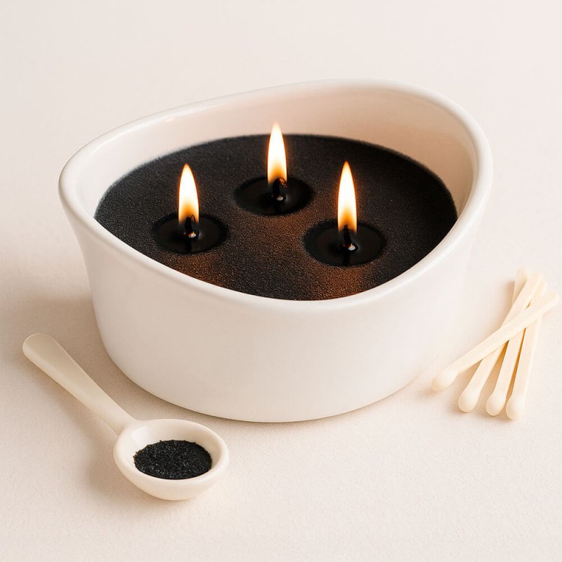 Recipiente de cerámica para hacer velas en polvo