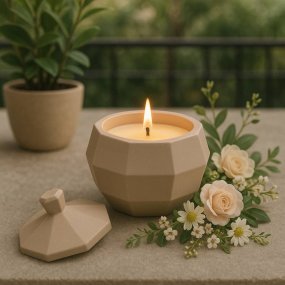 Moule récipient avec couvercle octogonal