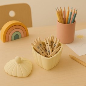 Molde recipiente com tampa em forma de coração Molde recipiente com tampa em forma de coração