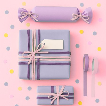 Cinta de rafia rosa bebé para decorar regalos