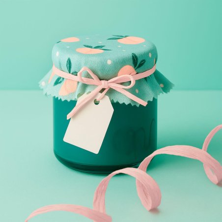 Cinta de rafia rosa bebé para decorar tarros