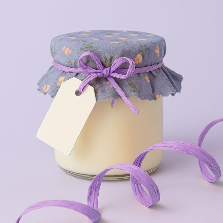 Cinta de rafia lila para decorar botes
