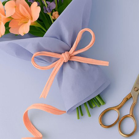 Cinta de rafia rosa palo para hacer ramos de flores