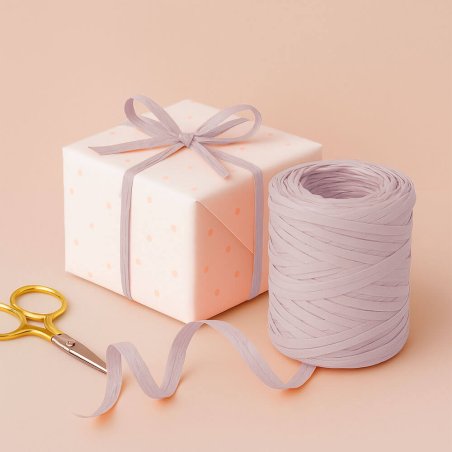 Cinta de rafia lila vintage para envolver regalos