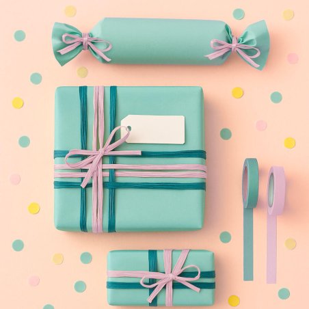 Cinta de rafia lila vintage para decorar regalos