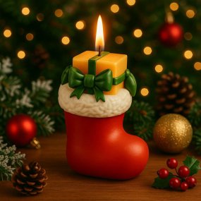 Molde bota navideña con regalos