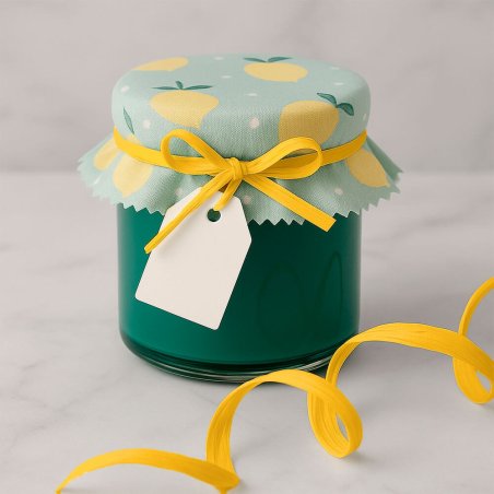 Cinta de rafia amarillo limón para decorar tarros