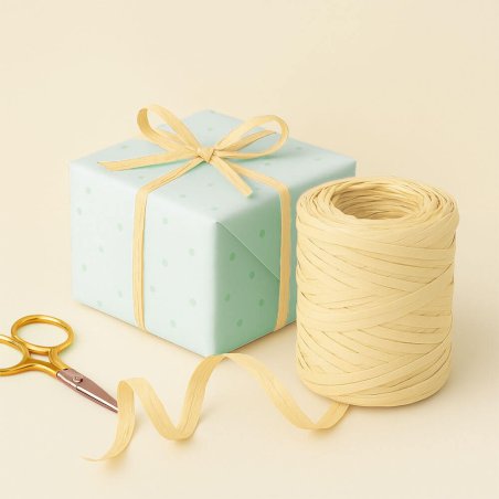 Cinta de rafia vainilla para envolver regalos