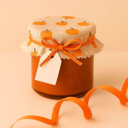 Cinta de rafia naranja para decorar tarros