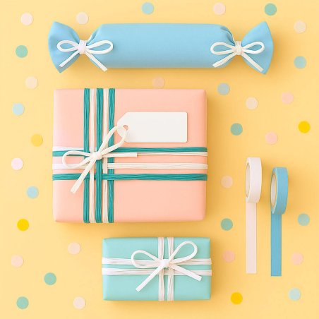 Cinta de rafia blanca para decorar regalos