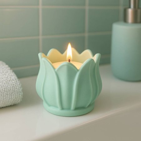 Molde recipiente de vela tulipanes