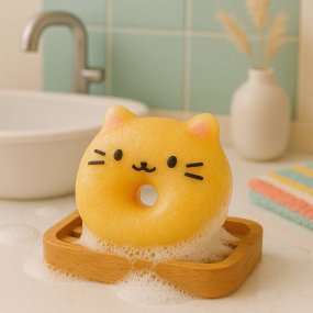 Molde dona con cara de gatito Molde dona con cara de gatito