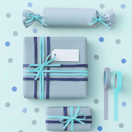 Cinta de rafia turquesa para decorar regalos