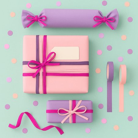 Cinta de rafia fucsia para decorar regalos