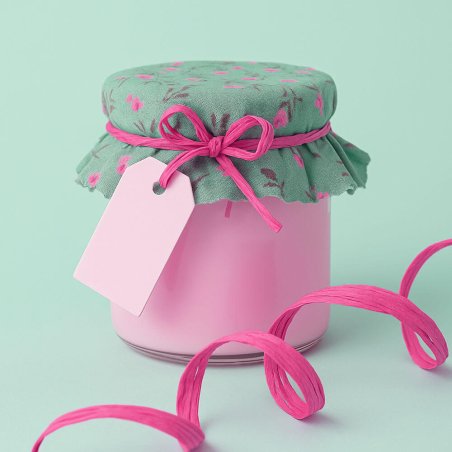 Cinta de rafia fucsia para decorar tarros