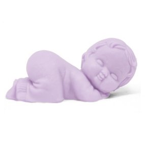 Molde para detalhe de batismo, bebê em pijama pequeno.