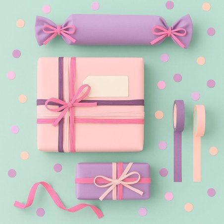 Cinta de rafia rosa chicle para decorar regalos