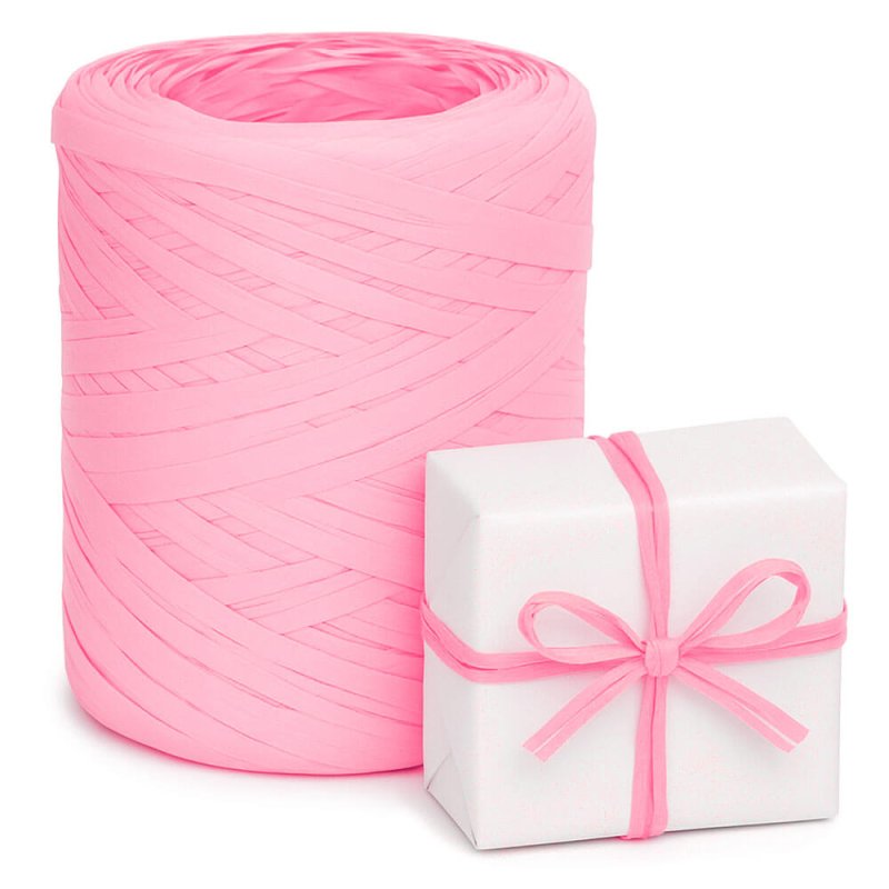 Cinta de rafia rosa chicle