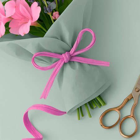 Cinta de rafia magenta para ramos de flores