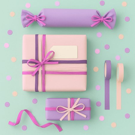 Cinta de rafia magenta para decorar regalos