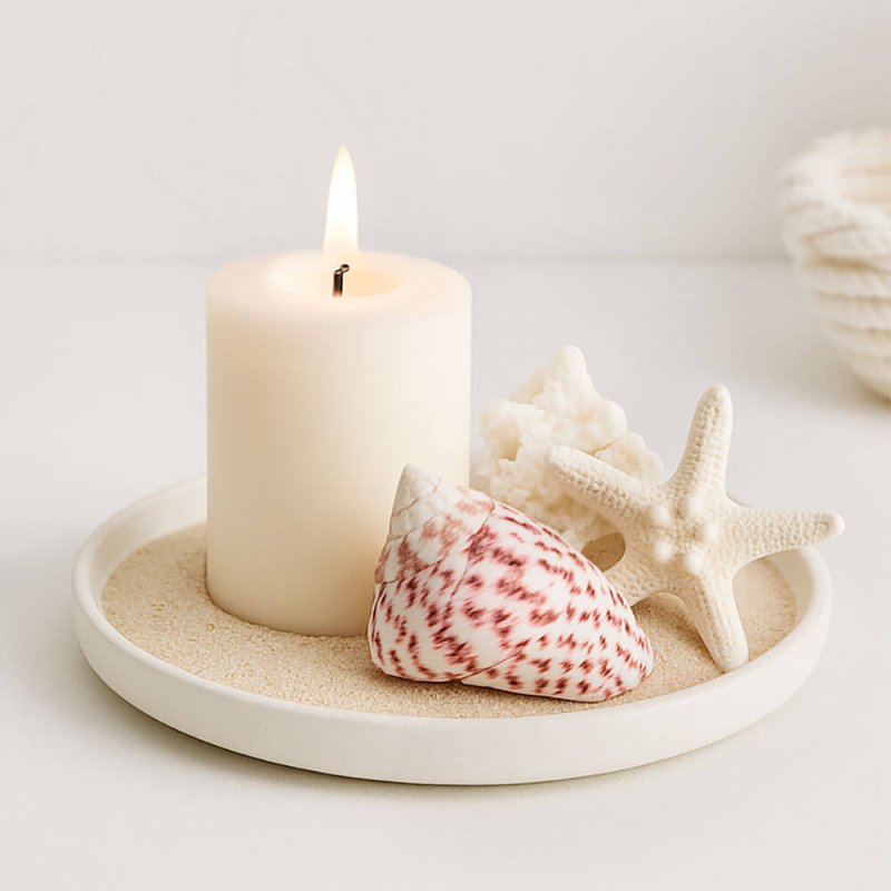 Centro de mesa con caracolas troca strawberry rojo