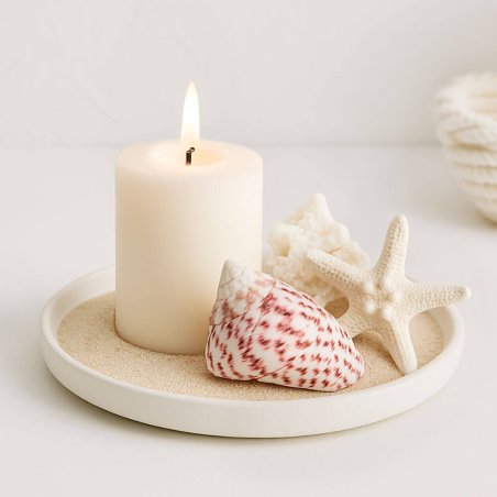 Centro de mesa con caracolas troca strawberry rojo