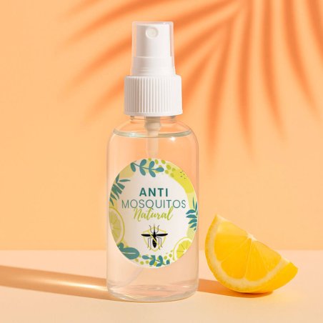 Spray con pegatinas antimosquitos natural