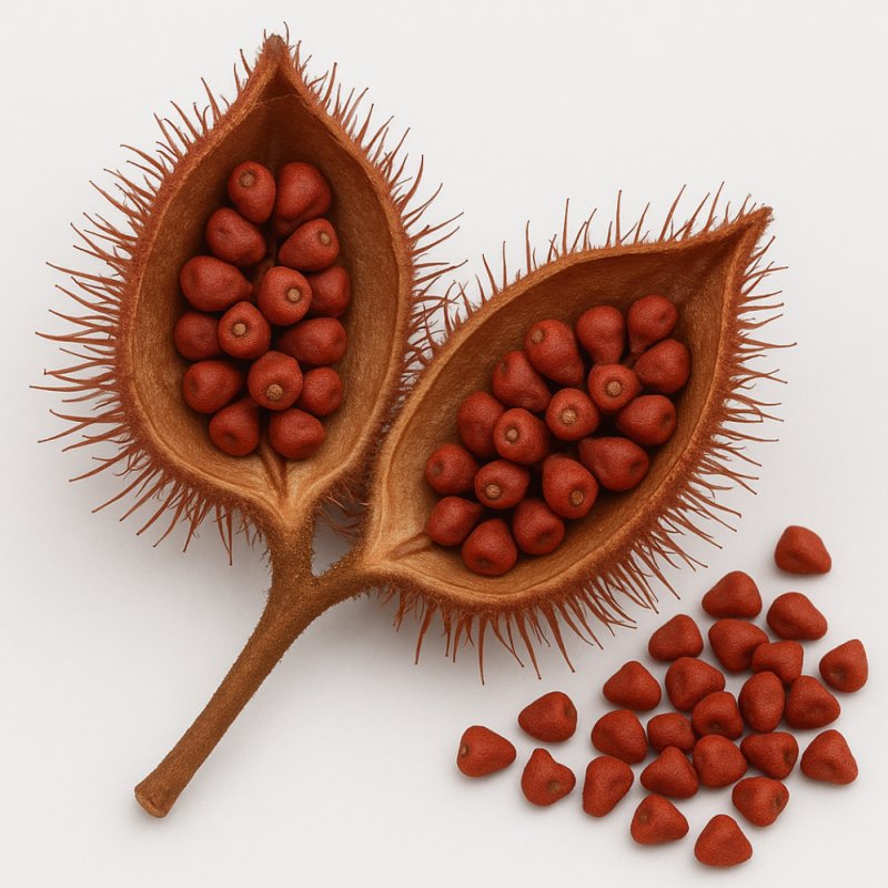 Fruto de achiote con semillas