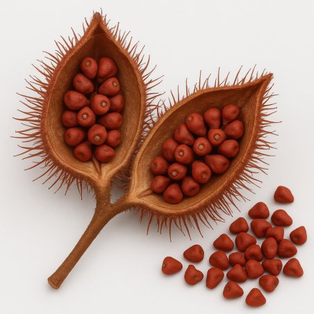 Fruto de achiote con semillas