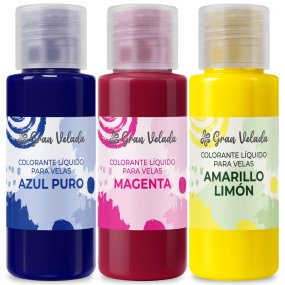 pack economico corante liquido para velas - Cores primárias