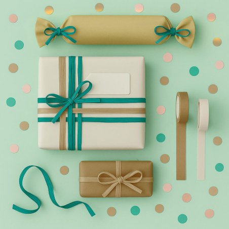 Cinta de rafia marrón caramelo para decorar regalos
