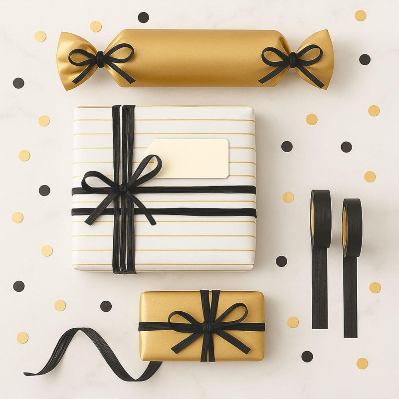 Cinta de rafia negra para decorar regalos