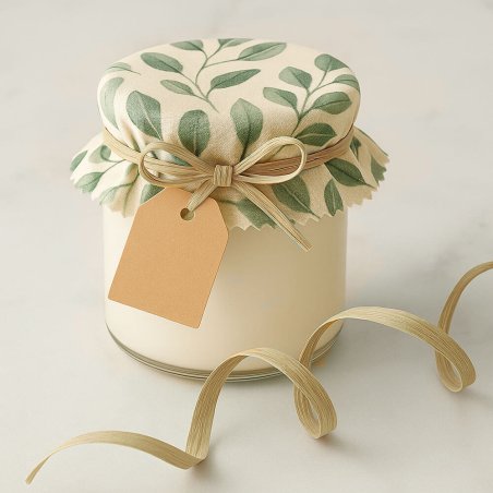 Cinta de rafia beige para decorar tarros
