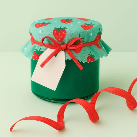 Cinta de rafia roja para decorar tarros
