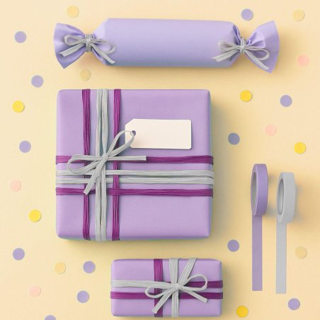 Cinta de rafia gris perla para decorar regalos