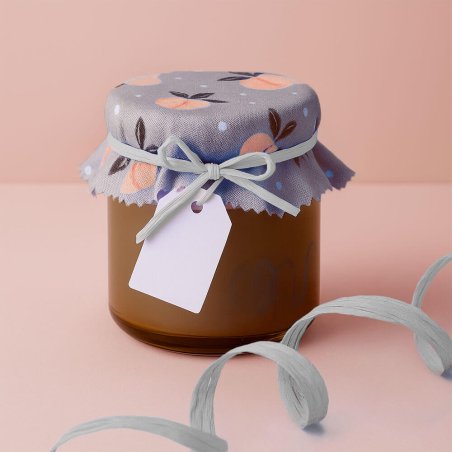 Cinta de rafia gris perla para decorar tarros