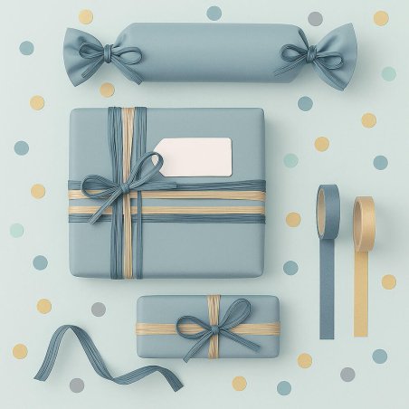 Cinta de rafia gris acero para decorar regalos