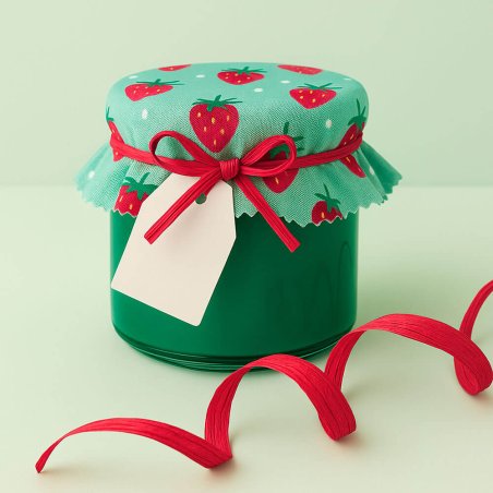 Cinta de rafia rojo cereza para decorar tarros