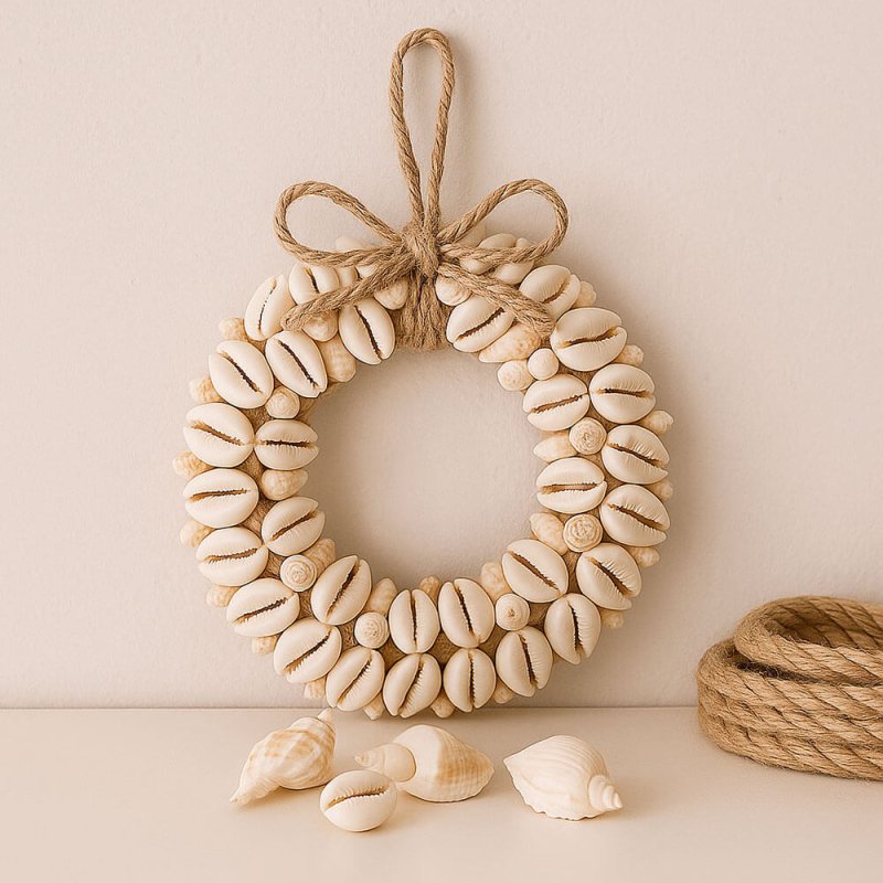 Decoración hecha con caracolas mini cypraea annulus