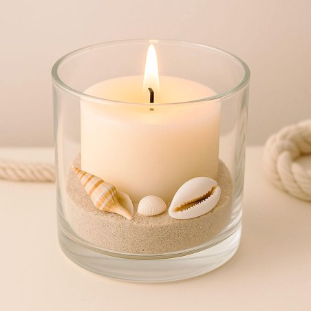 Vela decorada con caracolas mini cypraea annulus
