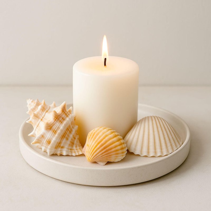 Centro de mesa con caracolas bursa rana