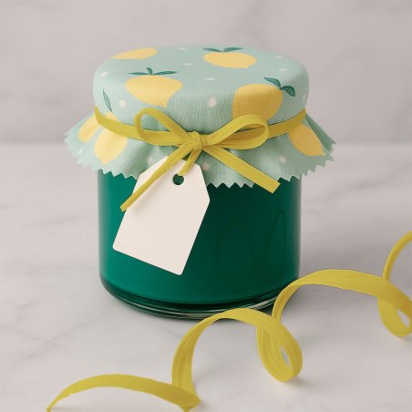 Cinta de rafia mostaza para decorar tarros