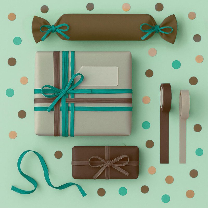 Cinta de rafia marrón chocolate para decorar regalos