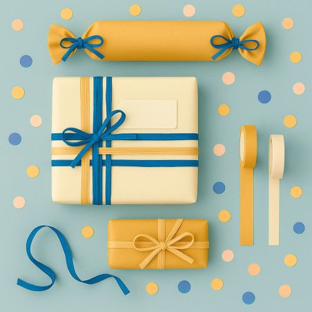 Cinta de rafia azul francia para decorar regalos