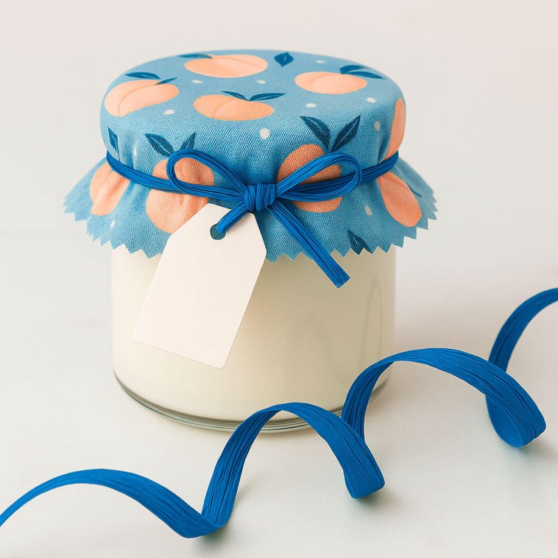 Cinta de rafia azul francia para decorar tarros