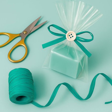 Cinta de rafia mint para decorar bolsas de regalos